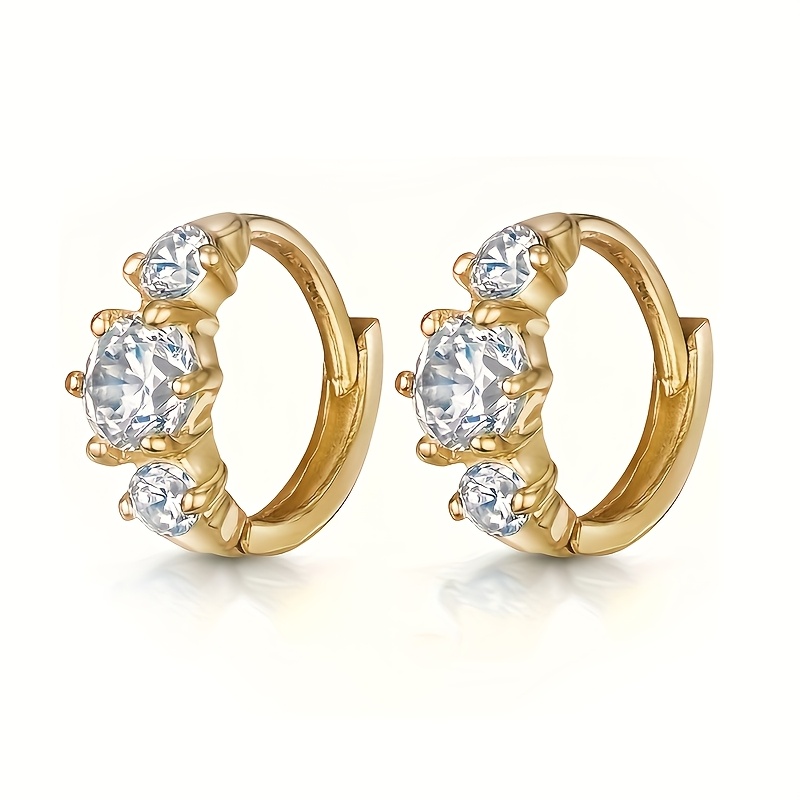 E-shop [./1 Stück Goldene Ohrringe] . Elegante Geometrische Design Damen Ohrringe Ohrknochen Stecker | Klassischer Einfacher Stil Mini Synthetische