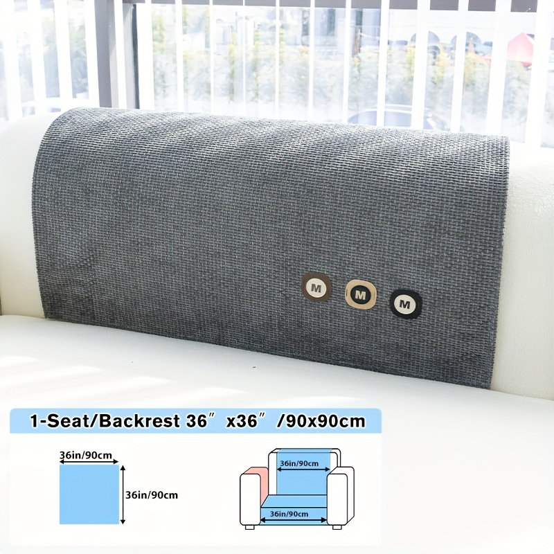 TEMU 1pc Light Luxury Minimalist Style Solid Color Grid Chenille Sofa Cushion Sofa Covers Letter Elements Embellished With Delicate Home Living Room