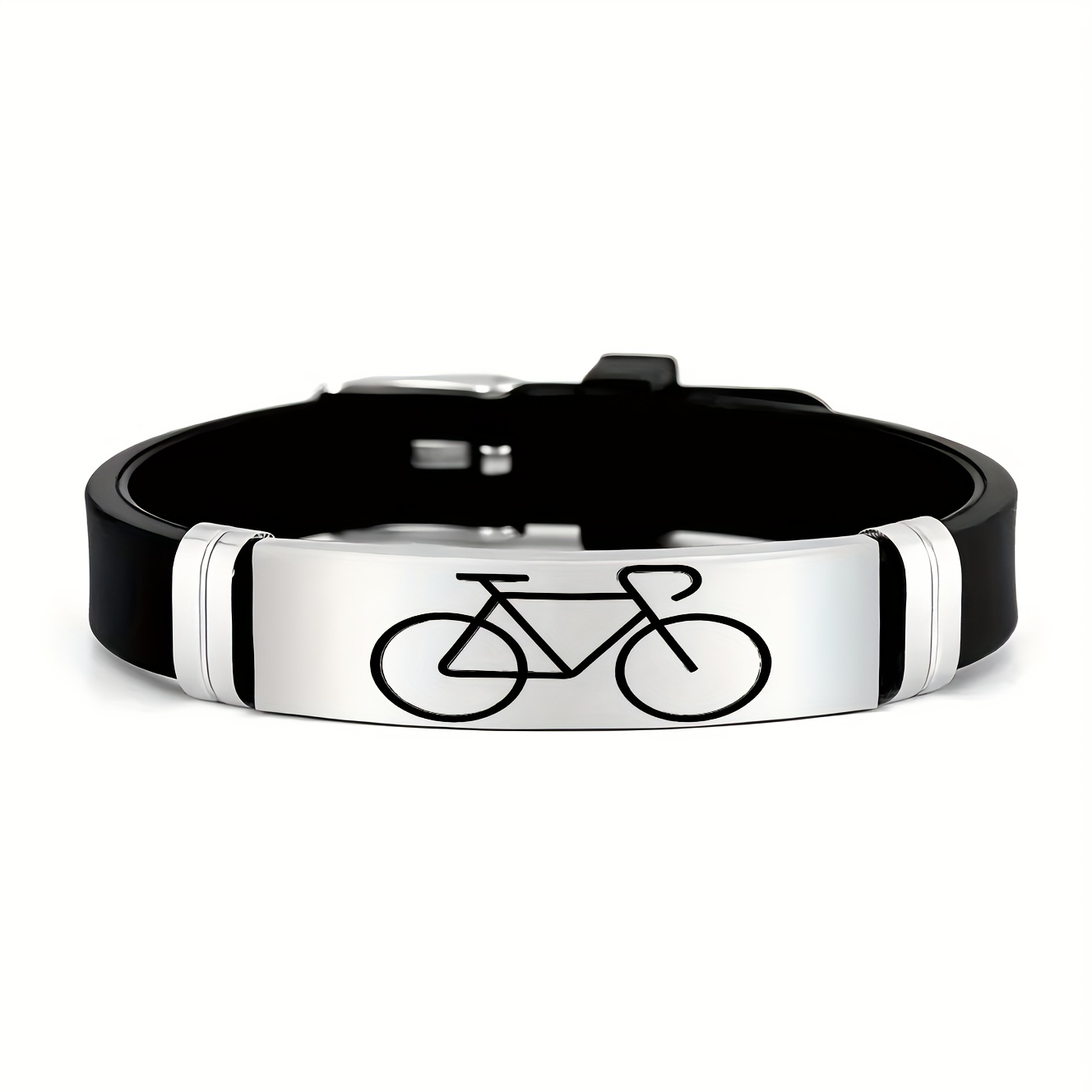 TEMU del ciclismo, joyería minimalista con de bicicleta de carretera, el brazalete para los entusiastas del ciclismo, material de silicona de acero