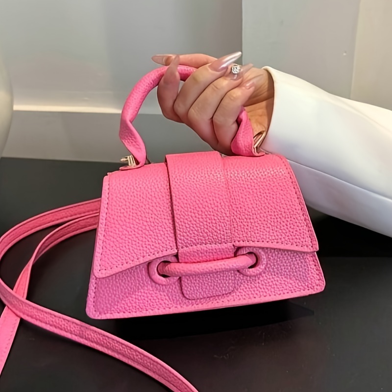 

Elegant Mini Crossbody Bag, Versatile Top-handle Purse With Detachable Strap