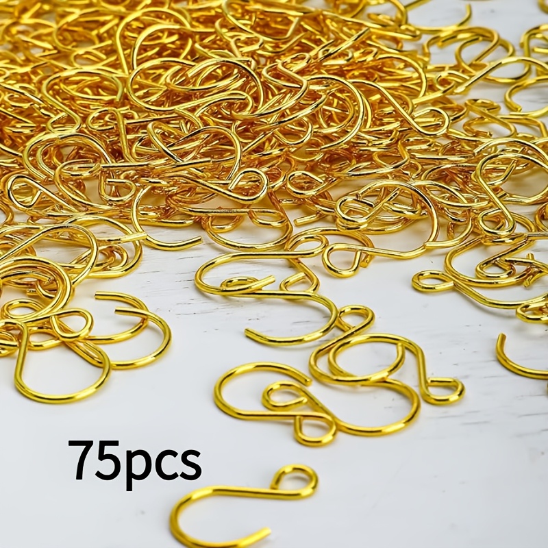 TEMU 75pcs Crochets en acier inoxydable , Crochets en métal multifonctionnels, Décorations murales Carillon éolien en cristal, Additions à suspendre,