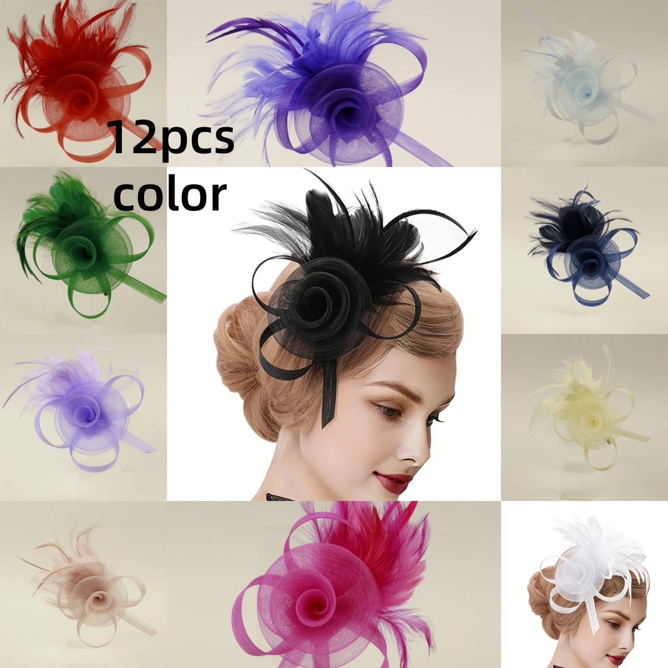 1920er vintage blumenhut mit teezubehör - retro damenhut für hochzeit, kostüm - nur trockenreinigung, damen kopfschmuck (ohne federn)