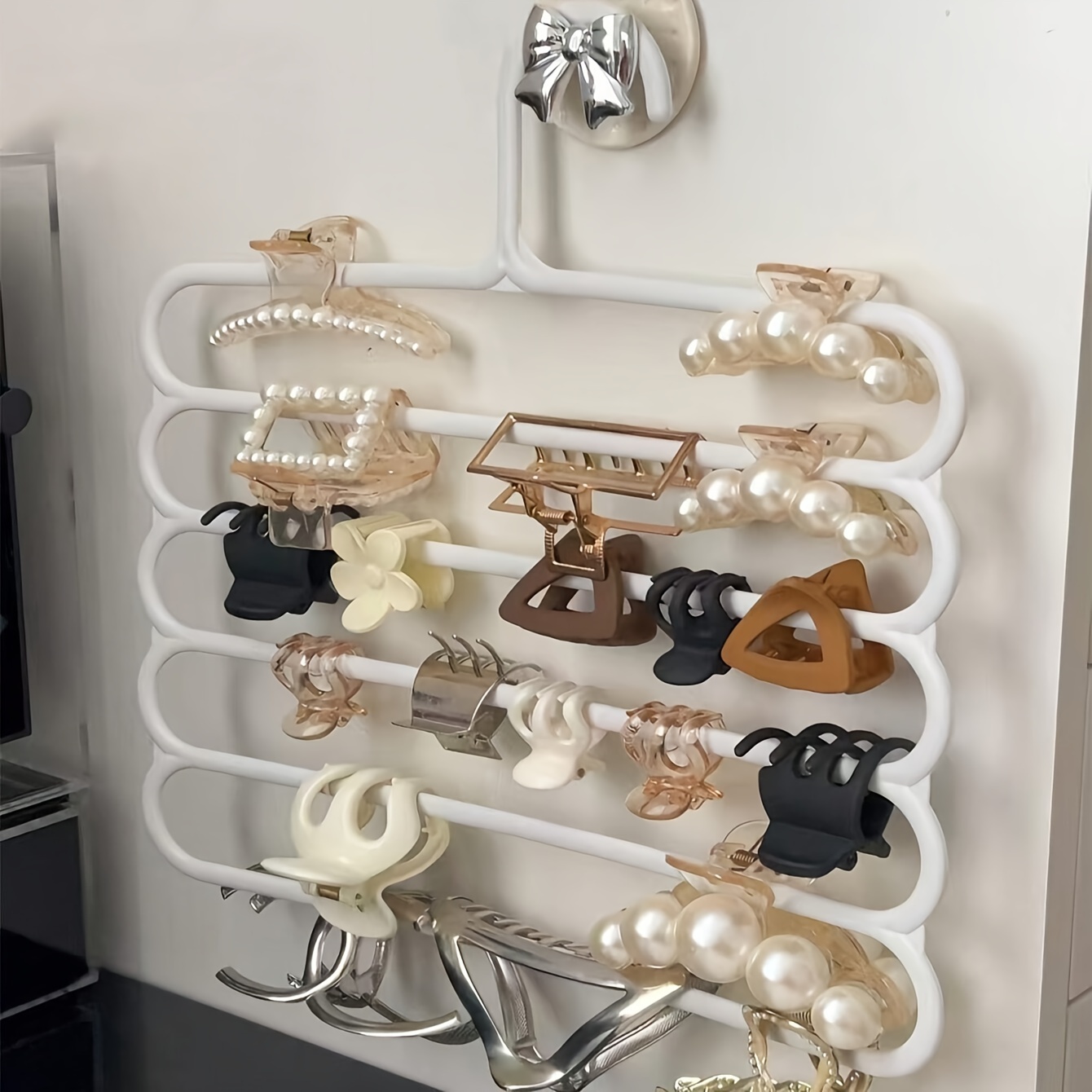 

Versatile Wall-mounted Hair Accessory Organizer - Large Capacity For Clips, Headbands & More - Home & Dorms