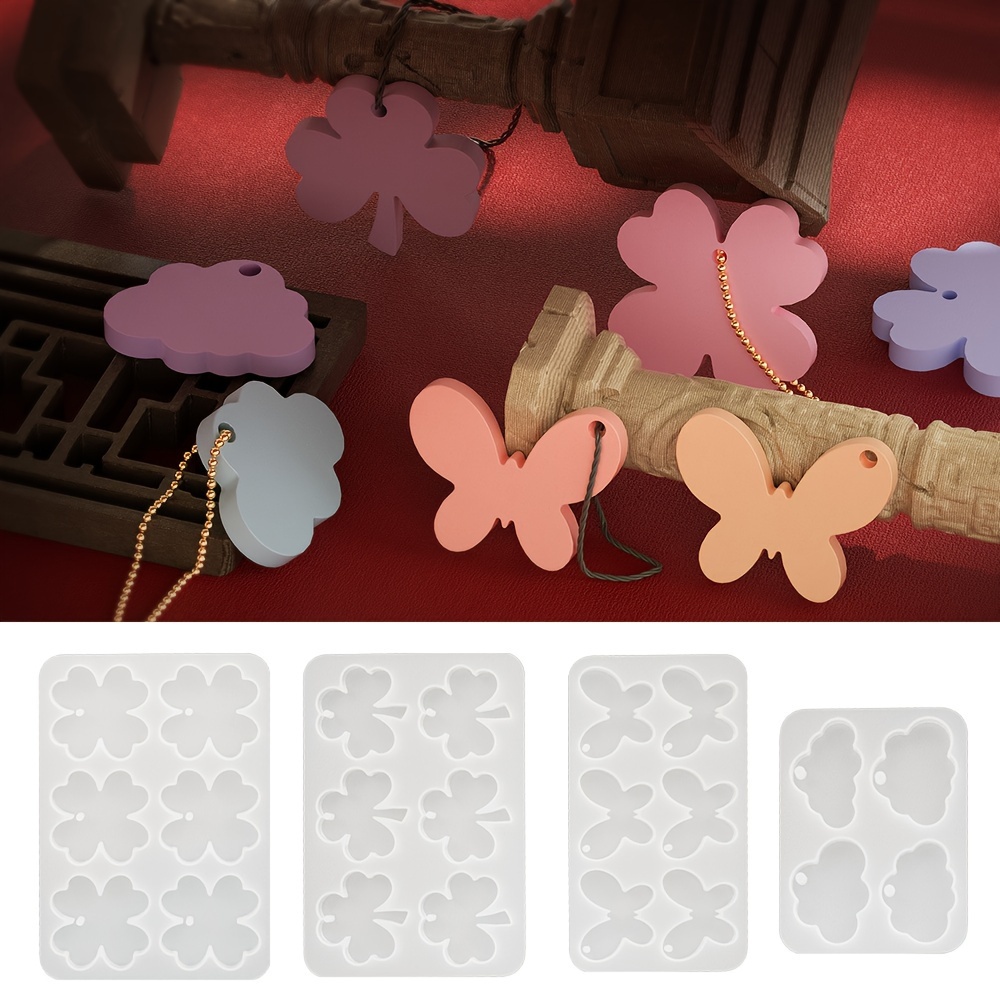 

Kit de Moules en Silicone DIY pour Porte-clés - de , Papillon & Nuage - Ensemble de de Pendentifs de Bijoux