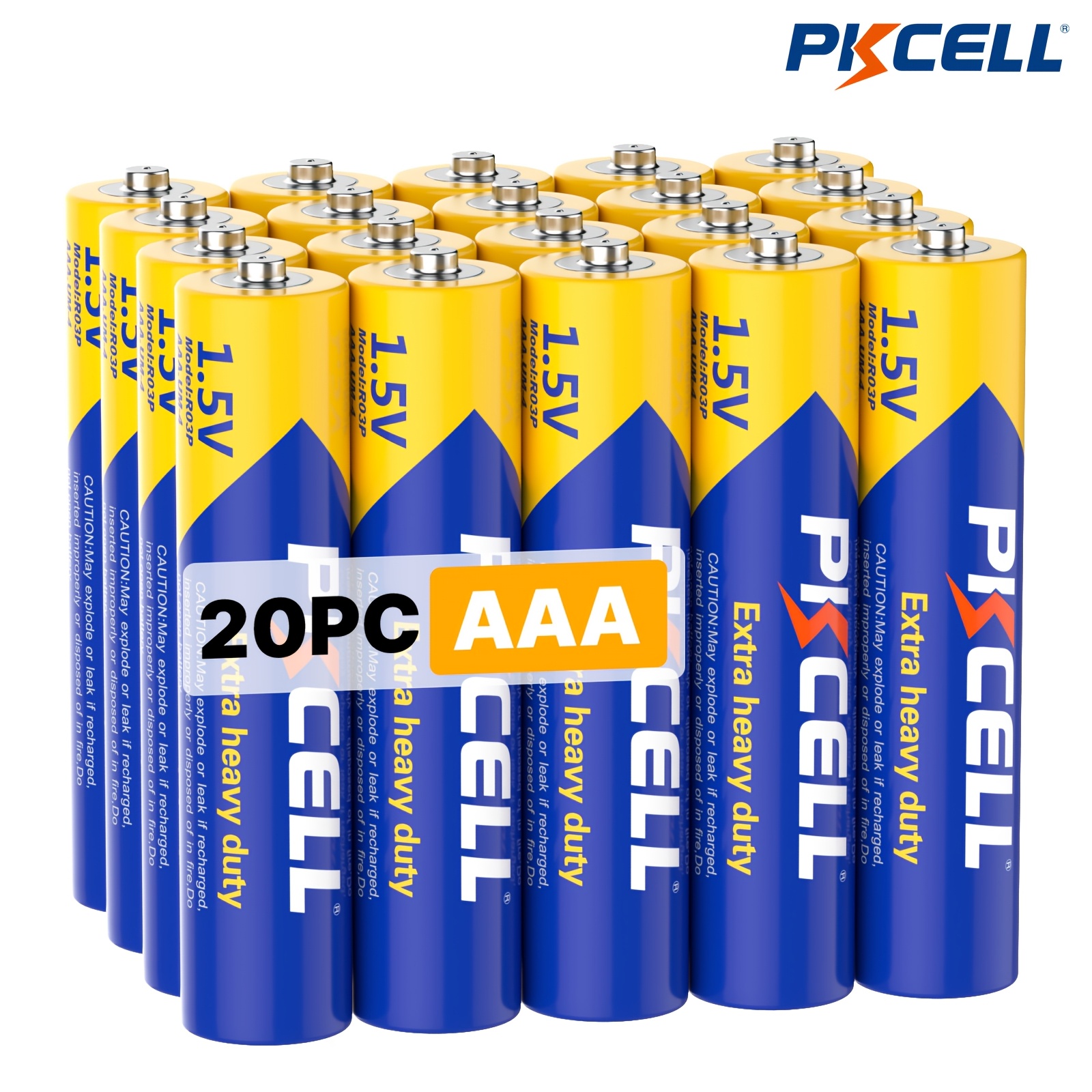 Image of Pkcell Aaa Batteries, 20/36pcs, 1.5v Carbon Battery, For Keyboards, Clocks, Toys, Remote Controls & Decorative Lights