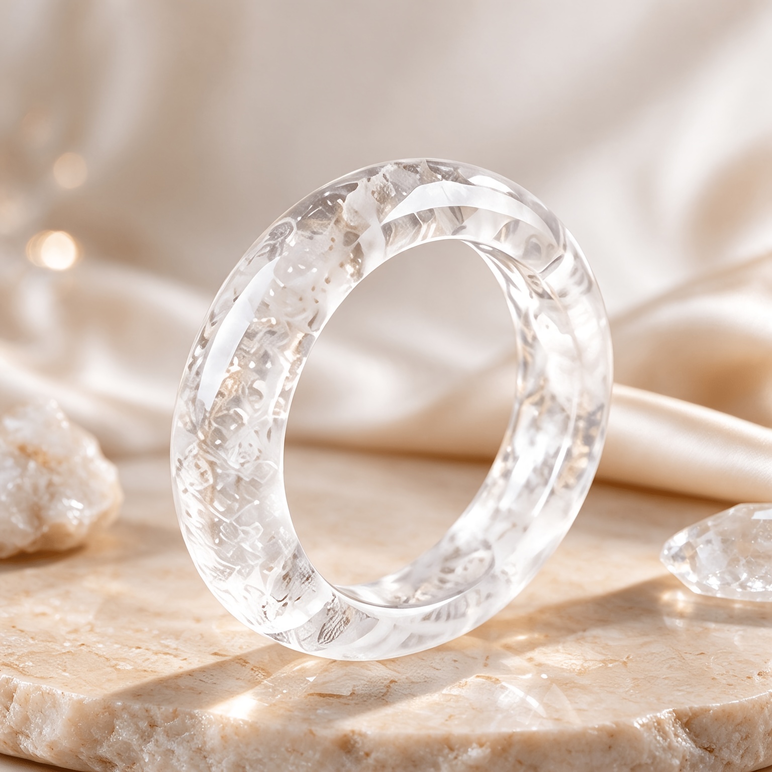 Women's Natural Stone Smooth Stackable Ring