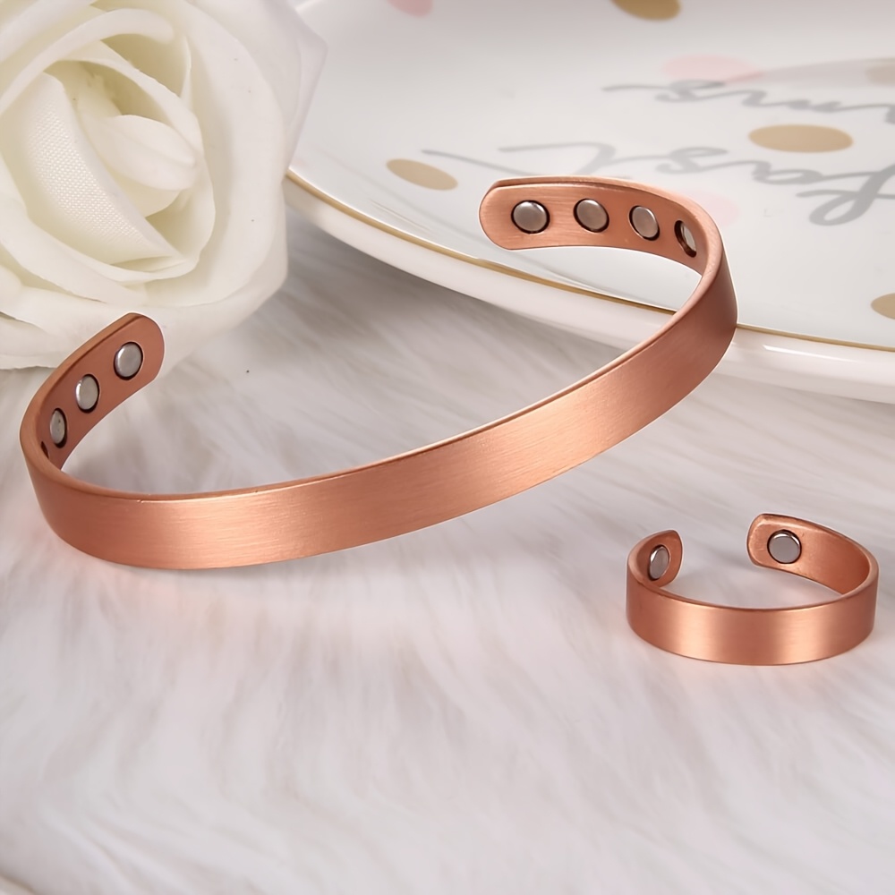 

2pcs Copper Bracelet And For Men Women, Copper , Copper Jewelry For