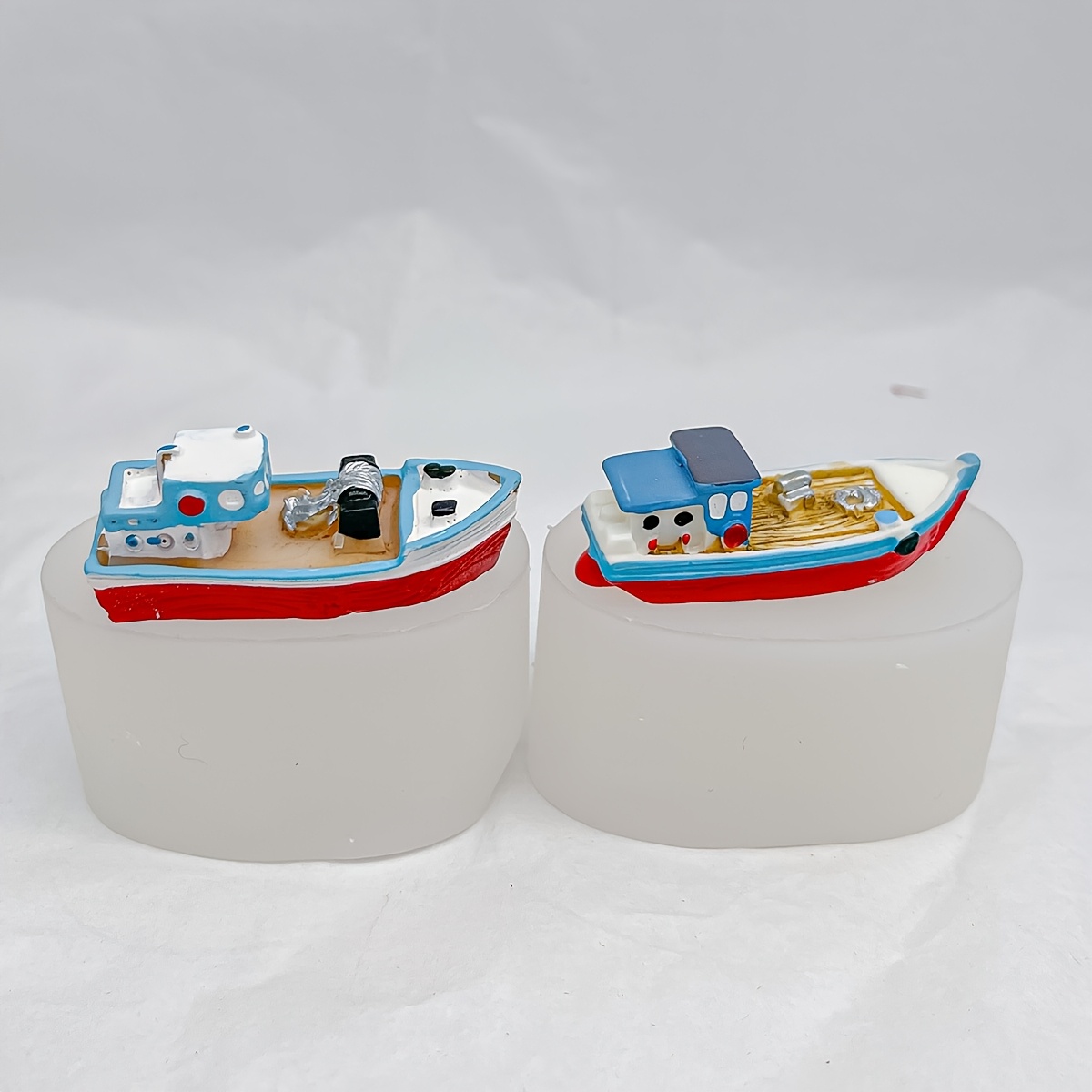Set Di 6 Stampi In Silicone 3D A Tema Marino – Faro, Barca, Balena, Con Base