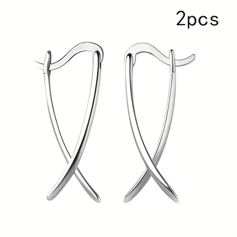 E-shop 2er-Set X Creolen für Damen, minimalistische Creolen, Huggie-Ohrringe