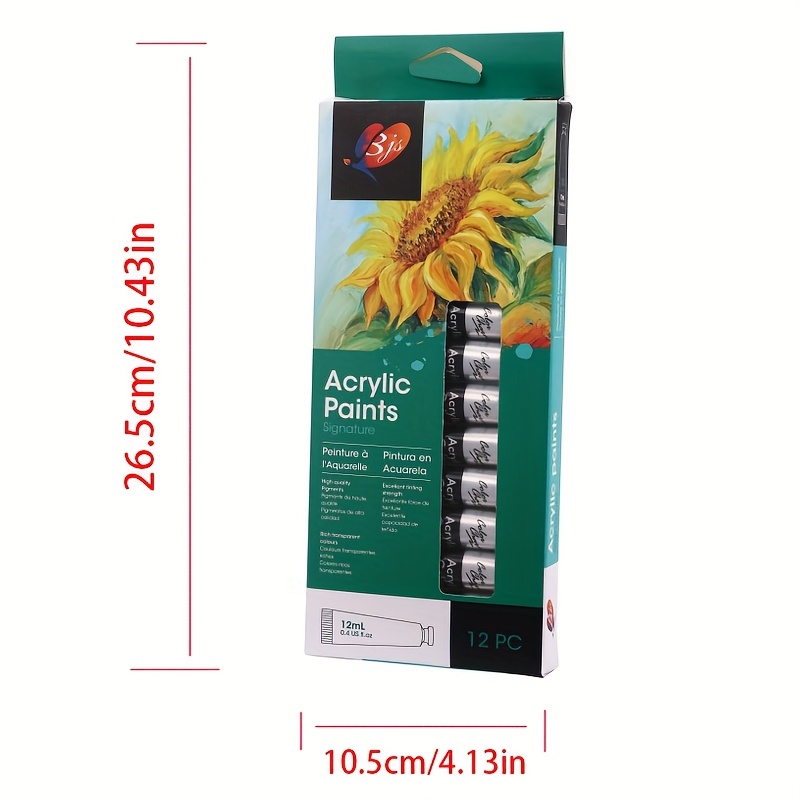 Image of 12-color Gel-based Acrylic Paints Suitable For Beginners & Students - Tube-packed Pigment Set With Gel Tubes, No Pre- , Diy Art Supplies For Hobbyists, Artists, For & Use