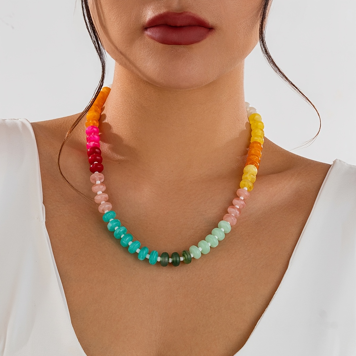 E-shop Böhmischer Urlaubsstil Multicolor Perlenkette Damen Festlicher Geburtstag Date Party Urlaub Surfen Shopping Täglicher Pendelzugang Zubehör