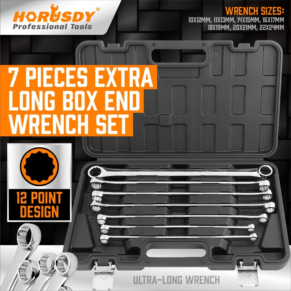 

Horusdy Long End Set Wrenches 10-24mm Organizer Box (7-)