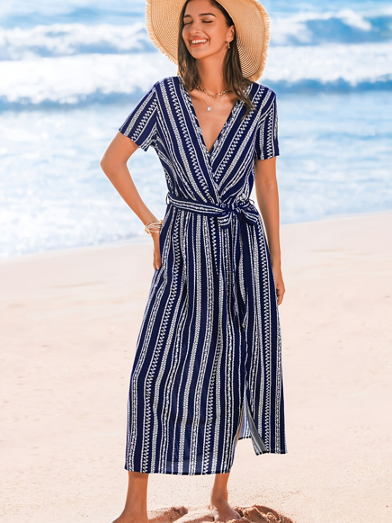 princess polly baby blue dress Yulinge Women Boho Dresses Floral Casual Swing Beach Summer Maxi Dress  White XL