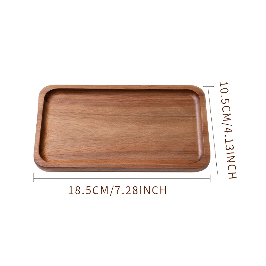 TEMU 1pc Wooden Oval Tray, Solid Wood Serving Plate, Afternoon Tea Coffee Tray, Exquisite Small Tray