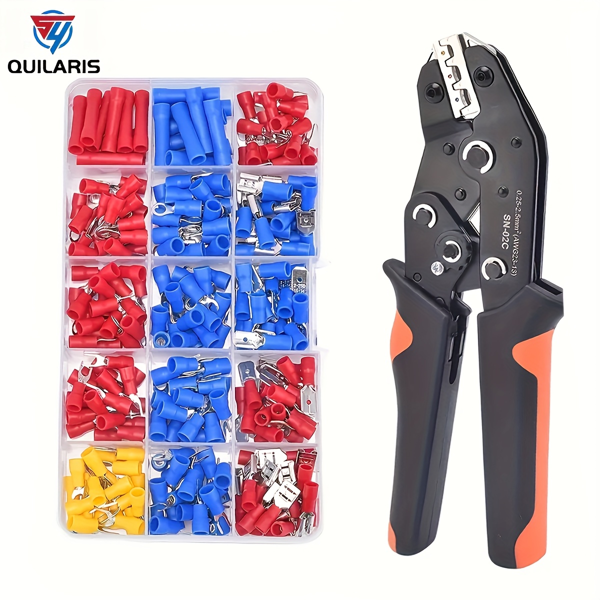 

Syquilaris 280pcs Wire Crimping Tool Kit With Sn-02c - Copper Contacts, No Battery Needed, Includes Assorted Connectors For Stripping, Butt Splices & Spade Lugs