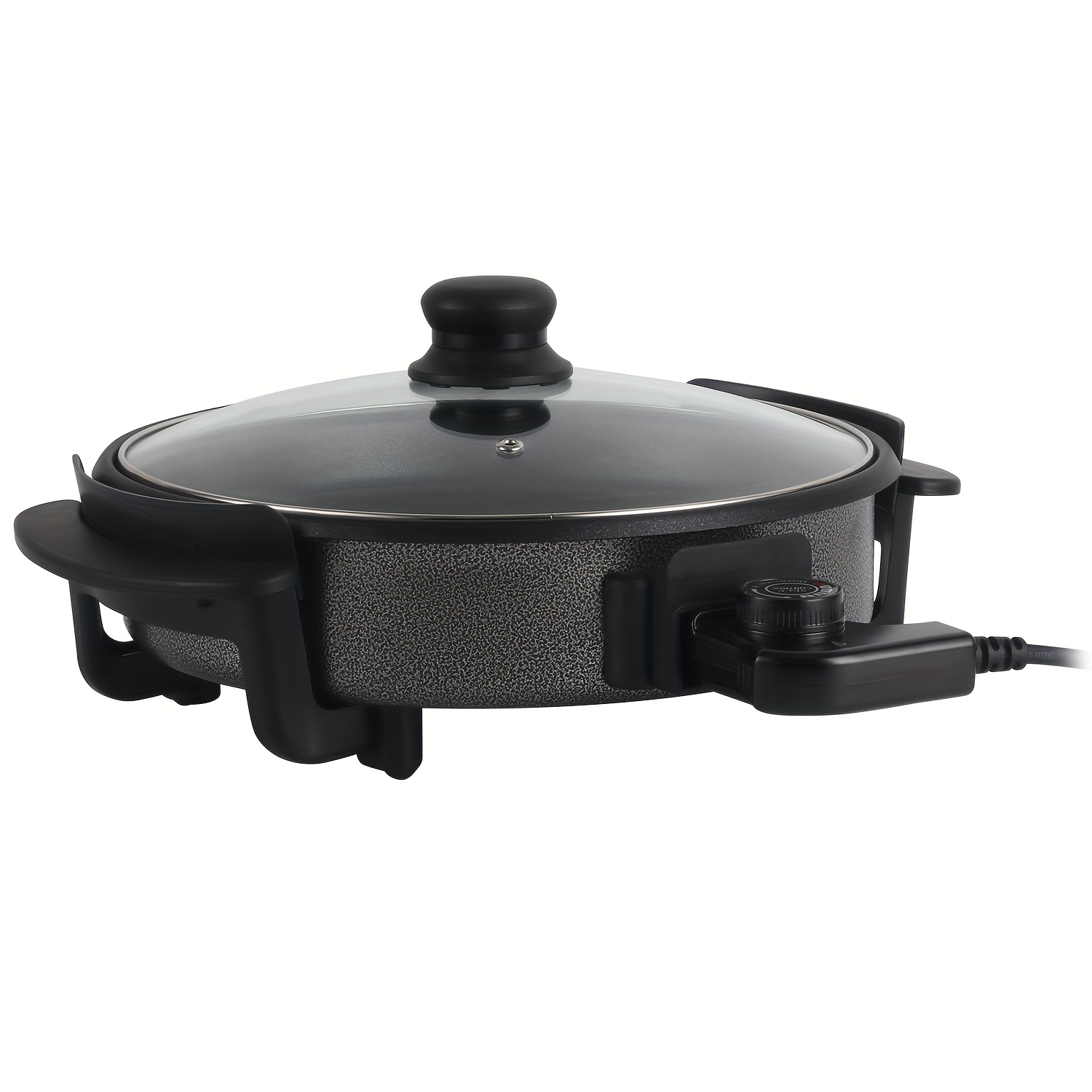 SUPERLEX 9.6L Electric Multi-Pan with Lid - 1500W Multifunctional Cooker 42x7cm for Pizza/Party Cooking, Non-Stick Coating (Black), Home Kitchen Appliance, Modern Cookware, Sleek Design, Durable Construction, Highquality Material, Versatile Cookware, Kitchen Essential, Busy Families, Party Hosts, Electric Skillet Nonstick, Electric Cooking Pot, Electric Hot Pot, Electric Pan For Cooking, Pot And Pan Cookware Set, Electric Wok With Lid Stir Fry, Skillet Nonstick With Lid, Electric Pot
