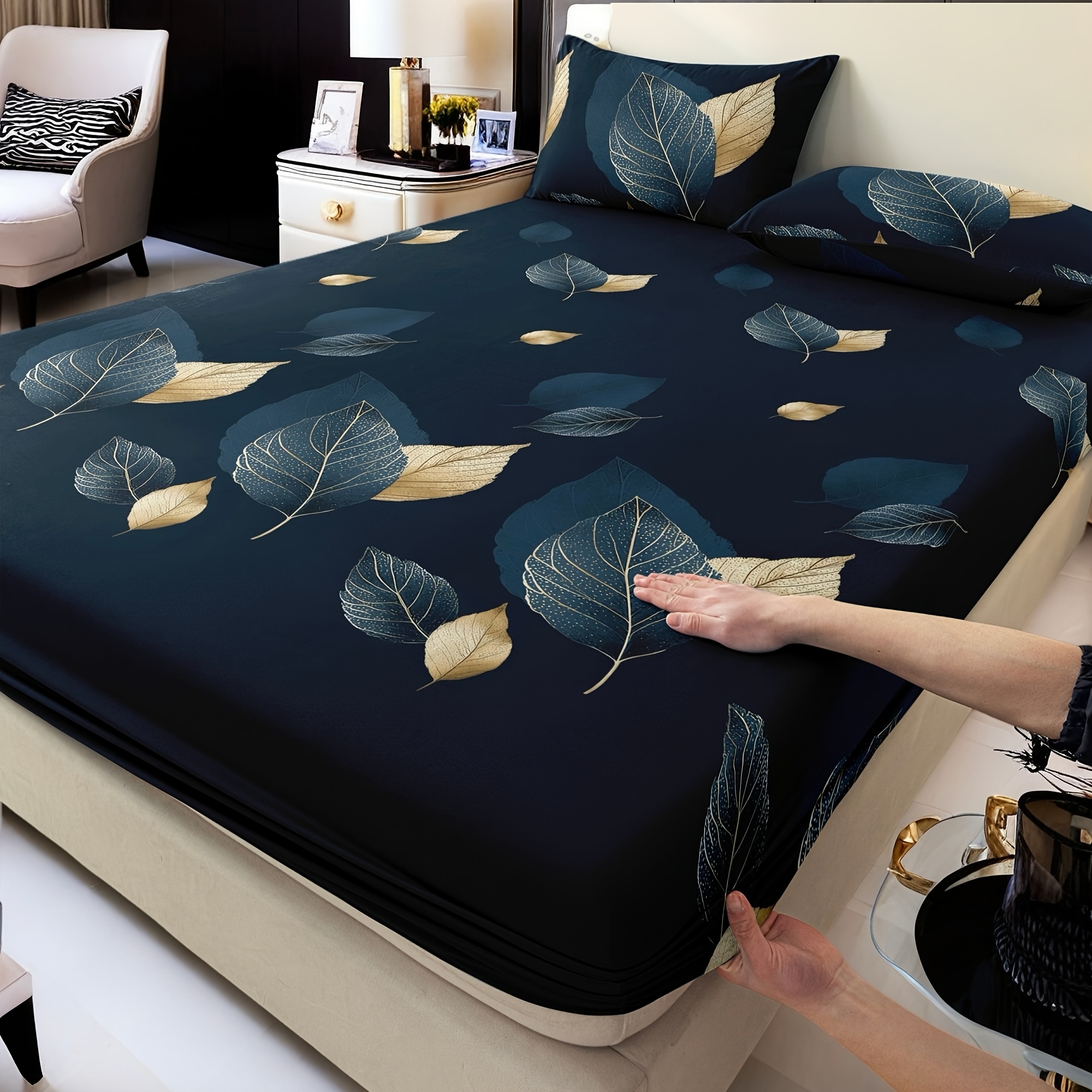 TEMU 3pcs Set Classic Luxury Vintage Nordic Style Dark Green / 2 Pillowcases / 1 Fitted Sheet / Twin Bed / Full Bed / Queen Bed / King Bed - Soft And