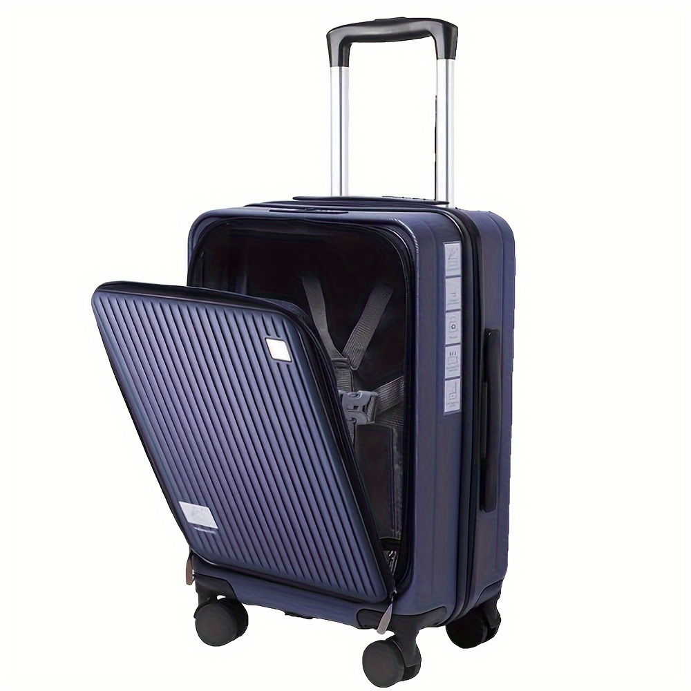 Image of Pc Abs Expandable Luggage Suitcase With Front Opening Lid And Spinner Carry On Hardshell Lightweight