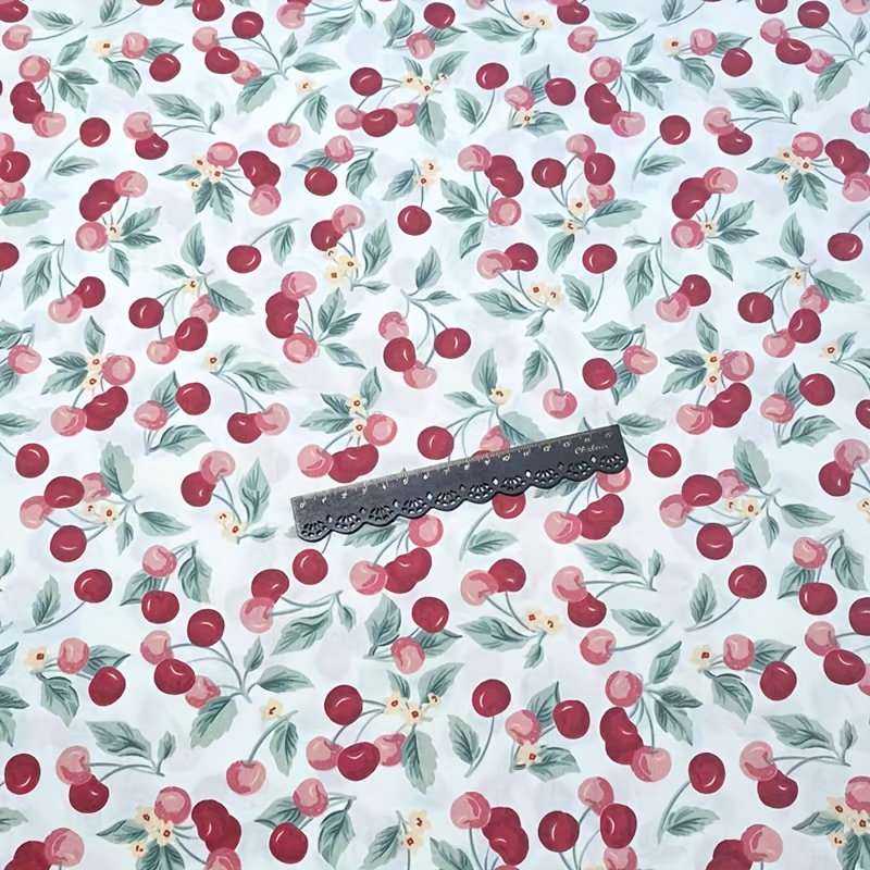 Cherry fabric, 100% cotton print, craft and clothing, quilting fabric  Yard/Meter, wide 43