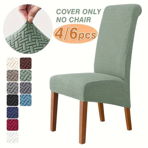 item picture set of 4 6 elastic twill jacquard high back chair covers for dining chairs