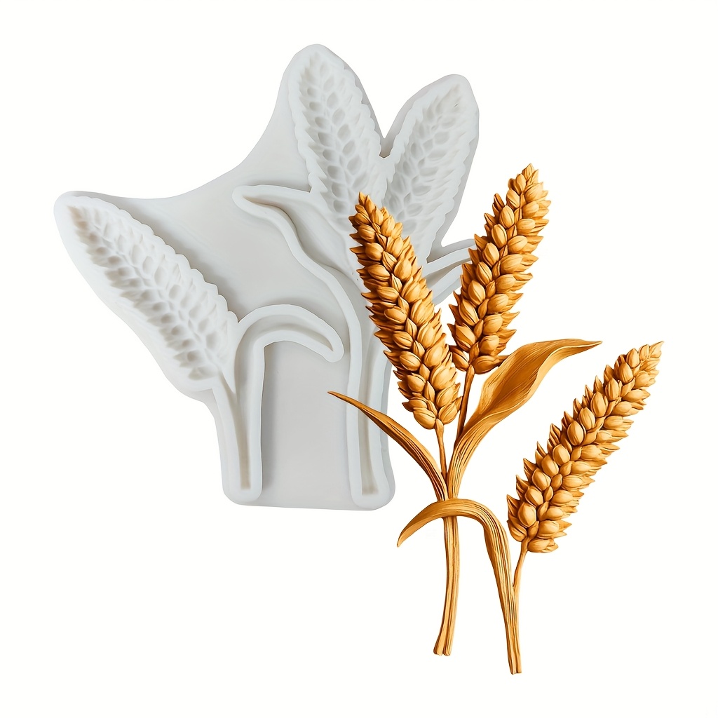E-shop Silikonform für Herbstweizen, geeignet für Harzhandwerk, Gießformen, Harzprojekte, Schmuckherstellung, Gipsarbeiten, Polymer Clay,