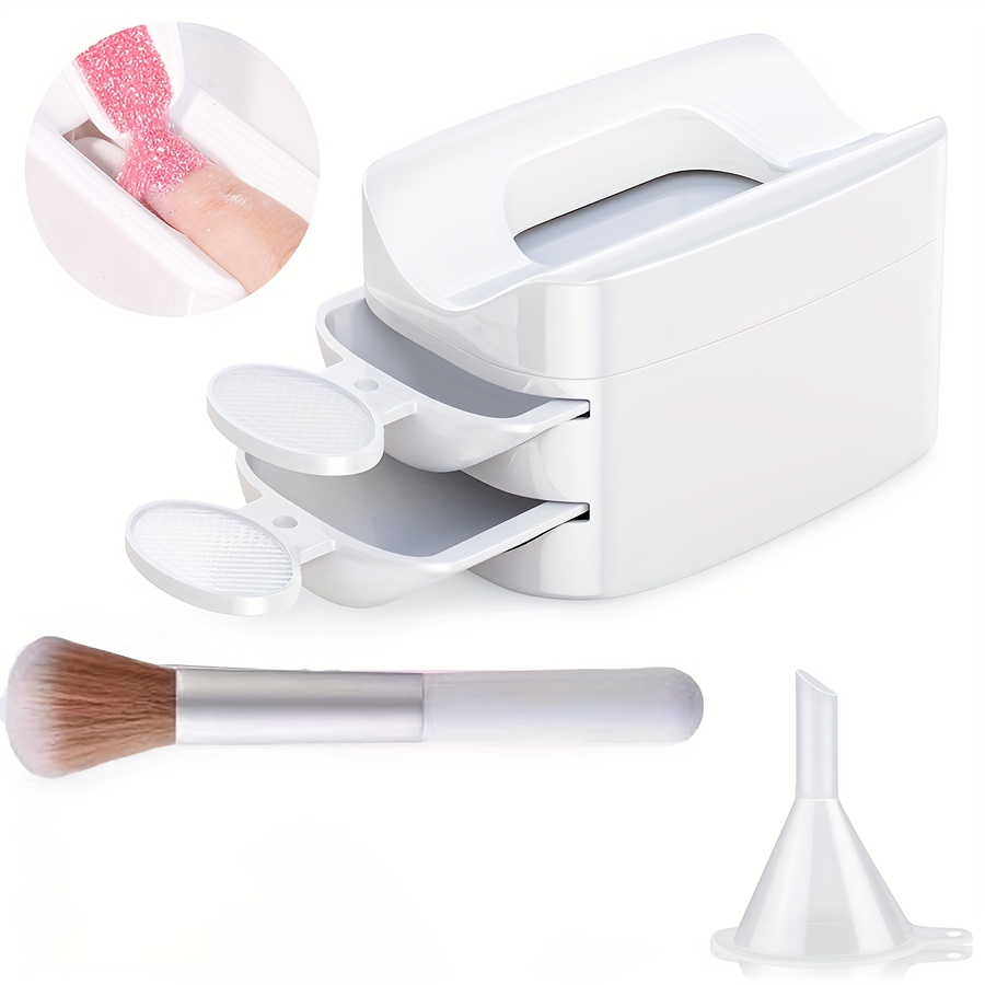 

Nail Dipping Powder Tray, For Rhinestone, Powder And Glitter Decoration, Comes With A Nail Brush And A Nail Dipping Container Set With A Recycling Box