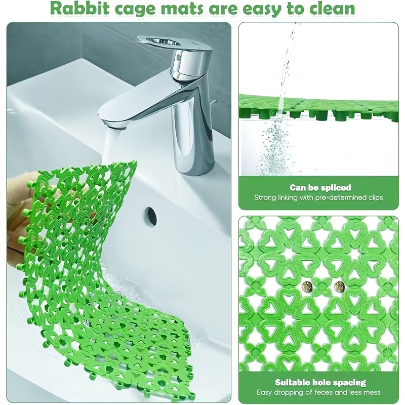 8pcs Interlocking Plastic Cage Mats for Small Pets
