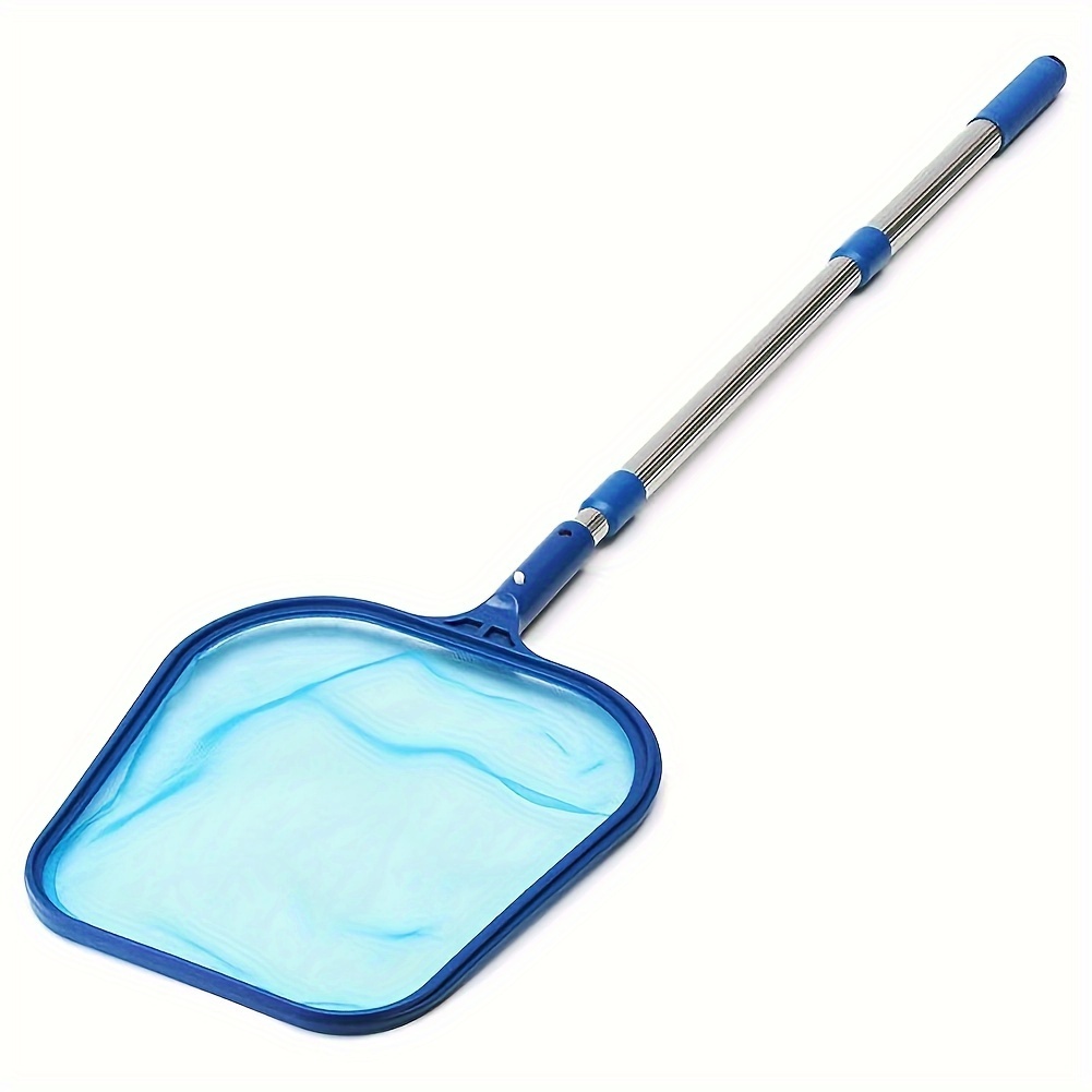 

1pc Pool Skimmer Net With 17 - 41" Telescopic Pole Leaf Skimmer Mesh Rake Net For Spa Pond Swimming Pool, Pool Cleaner Supplies And Accessories