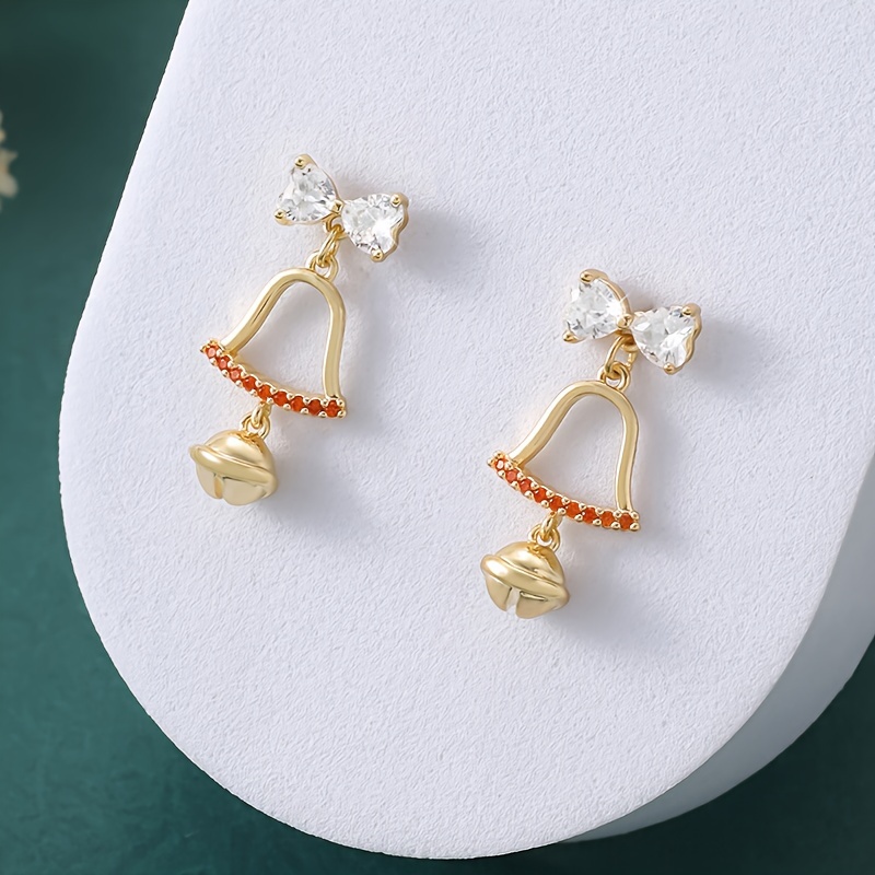 Christmas Bow Earrings with Bells, Sweet and Versatile
