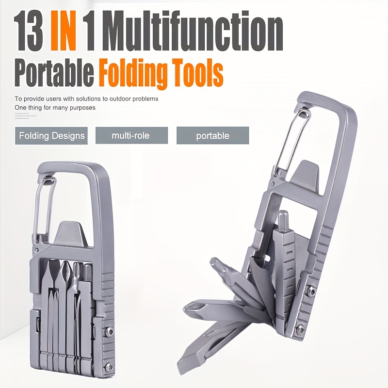 13-in-1 Multifunctional Stainless Steel Tool Set with Phone Holder and Folding Bottle Opener for Outdoor Use