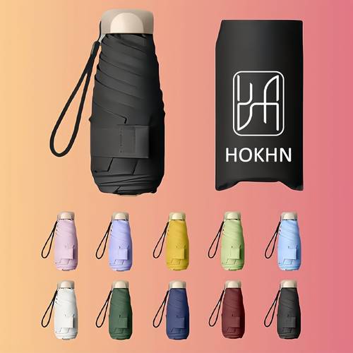 Mini Guarda-chuva Dobrável Compacto de 6 Varetas - Apresenta uma Pega e Estrutura Leves e Duráveis, Abertura/Fecho Manual, Elegante e Portátil, Adequado para Sol e Chuva, Disponível em Rosa, Azul, Branco e Cinzento, um Guarda-chuva Adorável