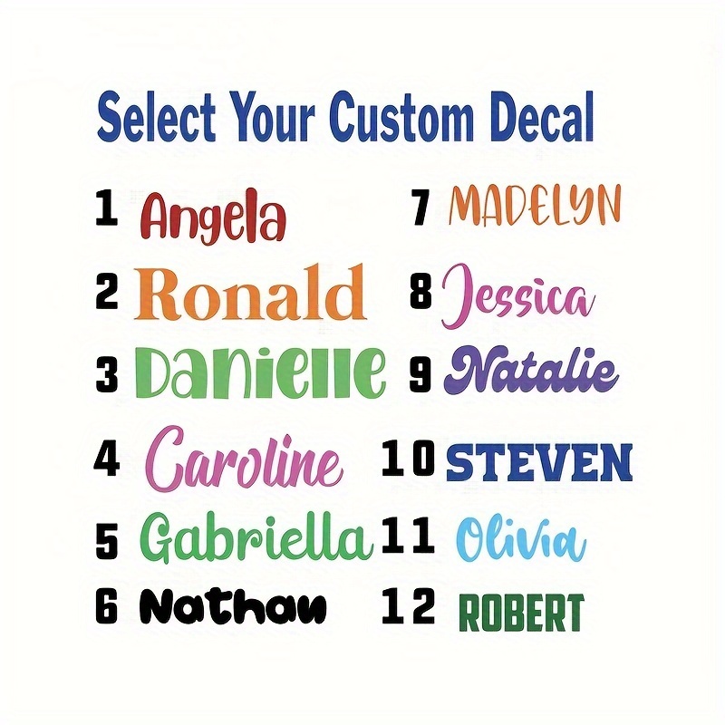 

Customized Personalized Font Name Decal Sticker Compatible With Tumbler Cups, Laptop, Phones, Rv, Boats, Helmets, , Notebooks, And Vehicles (glitter Colors Available)