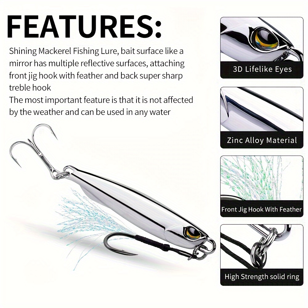 Slow Pitch Jig Saltwater Tuna Fishing Lure With Sharp Assist Hook