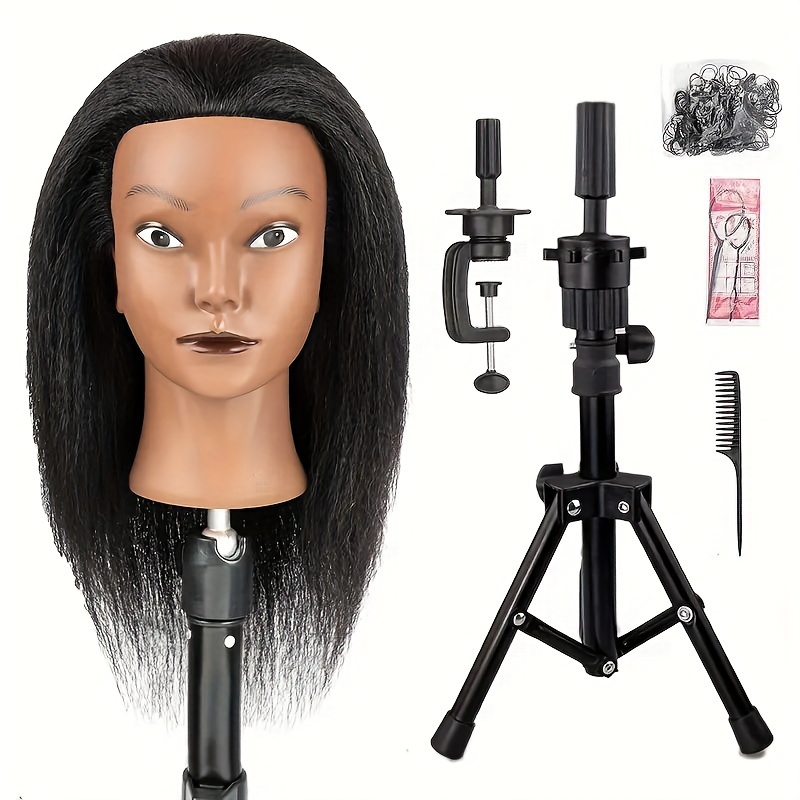 

Hair Mannequin Head With Stand Tripod, 16" Mannequin Head With Hair, Training Cosmetology Doll Head, Hairdresser Girls Practice Braiding Hairstyling, Birthday Valentine's Day Gift