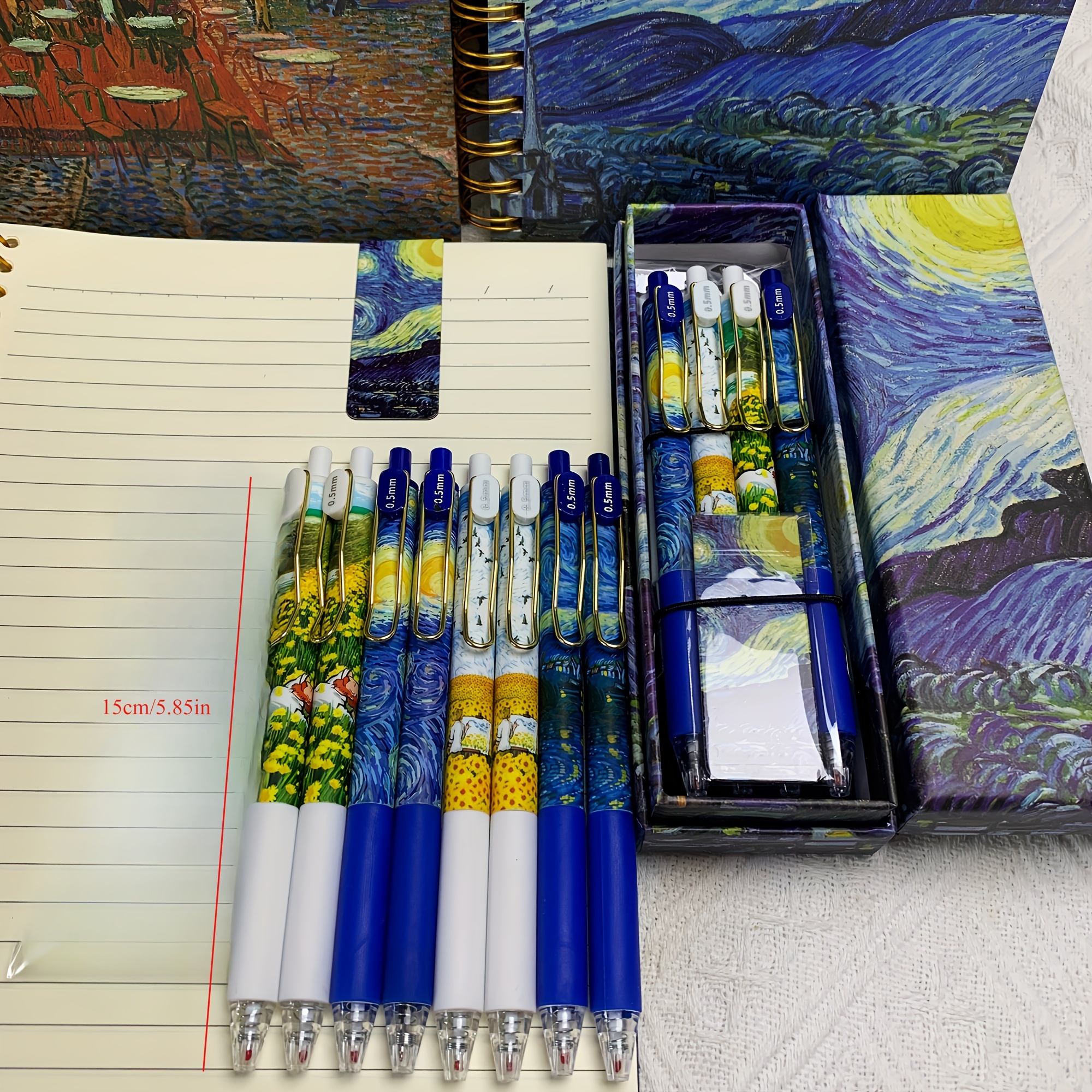 

1pc, 4pcs Set Of Van Starry Night Pens: High Quality, Retractable, 0.5mm Fine Tip, Smooth - Suitable For Diaries And School Supplies