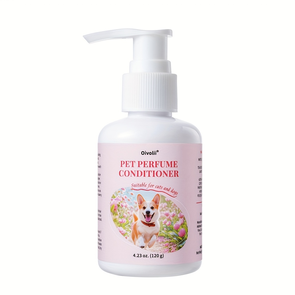TEMU 120g Oivolii 2-in-1 Pet Perfume & Coat Conditioner - -touch -free Fur, Long- Scent, Smooth & Shiny Hair Mask For Dry/damaged Coats