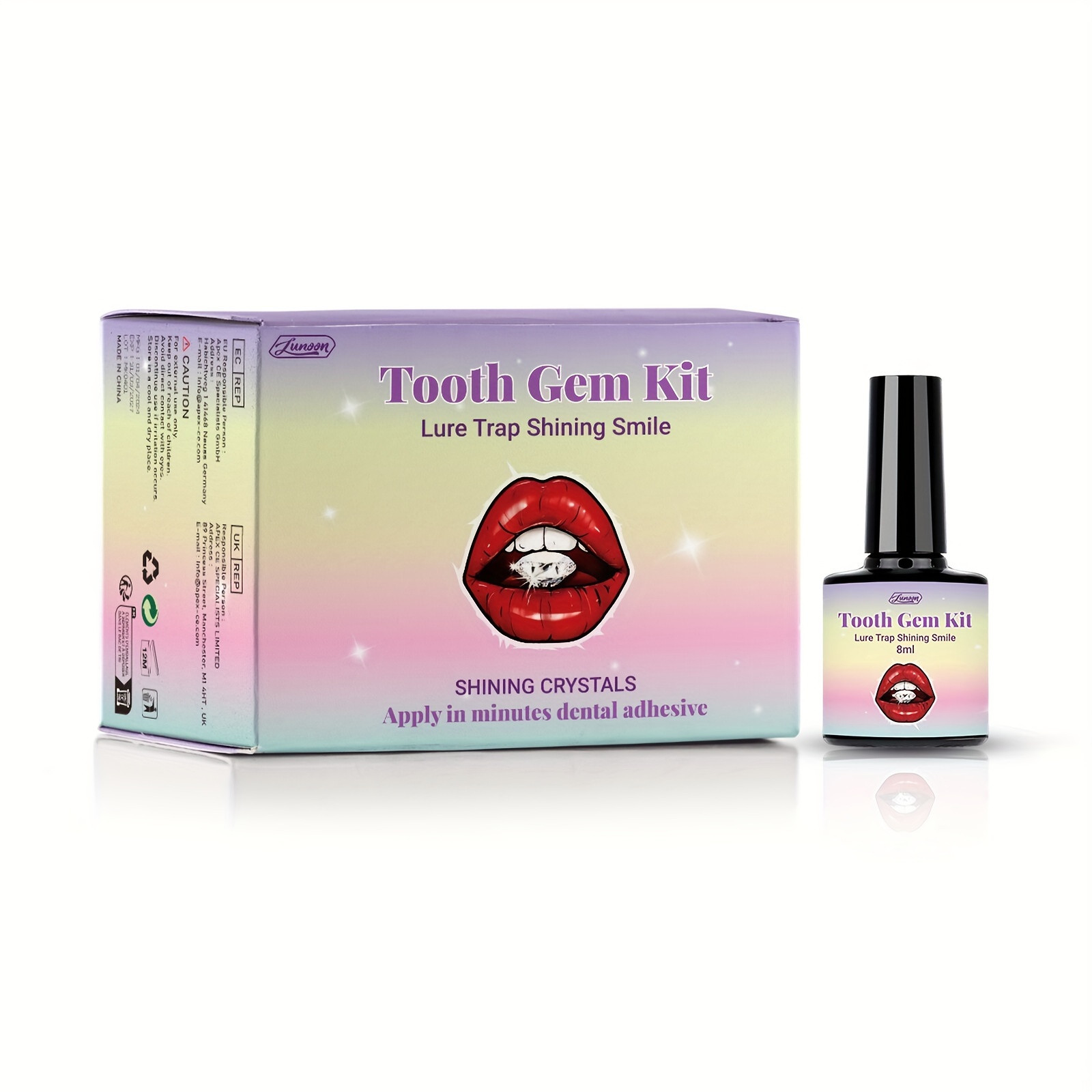 

Tooth Gem Kit, Multicolor Dental Jewelry Set, Easy To Apply & Remove, Aesthetic Durable Tooth Gems Oral Decoration Gifts For Women