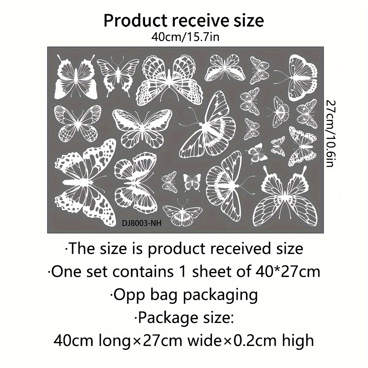 A White Wall Sticker, Static Cling Glass Sticker For Windows And Cabinets, Double-sided View, 20 Sheets Decorative Wall Sticker (dj8003-nh)