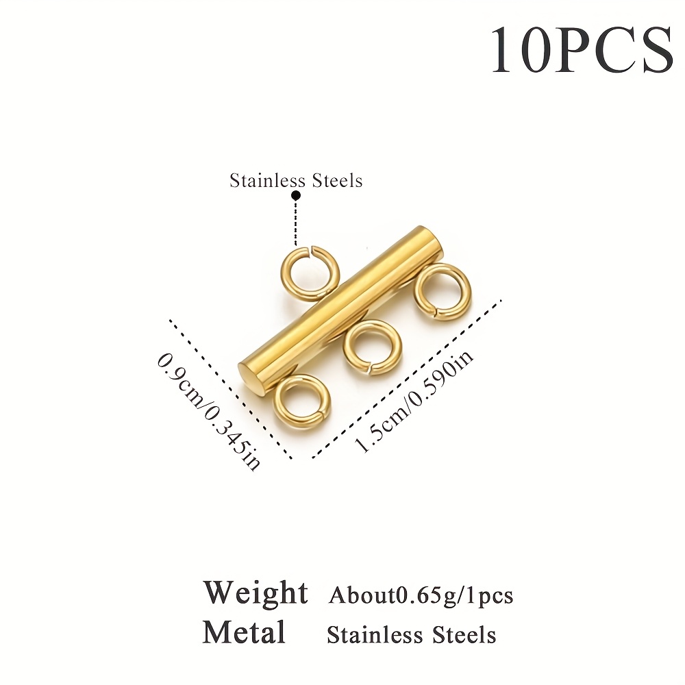 TEMU 10 pièces Fermoir en acier inoxydable 304 pour collier, bracelet, pendentif, boucles d'oreilles, anneau, chaîne, connecteur, accessoires DIY