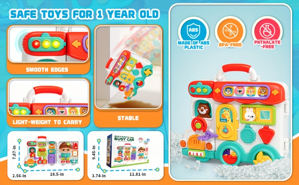 54 in 1 musical busy board toy with 54 interactive sensory toys in one bilingual 1 3 year old boys 1 year old learning gifts Product details 5