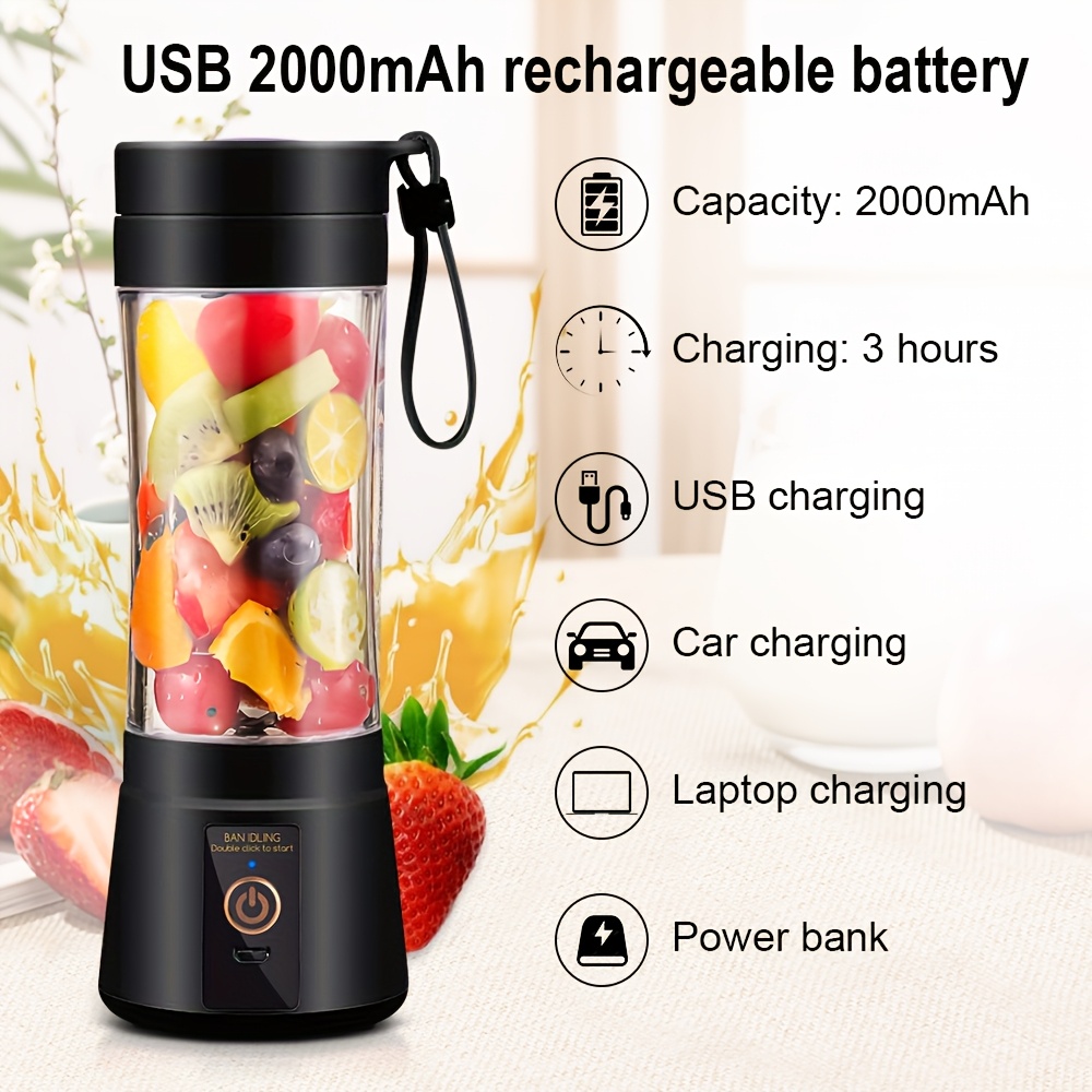12 85 15   rechargeable mini blender portable usb rechargeable mini blender juicer 3     6 12 blade safety lock food grade     for   juices anywhere details 12