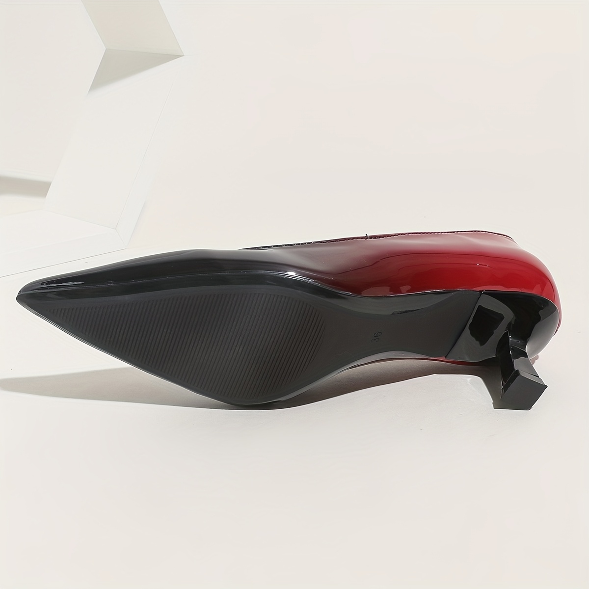 Red Ombre Shoes Black Ombre Heels Womens Pointed Toe Stiletto High - Main Image