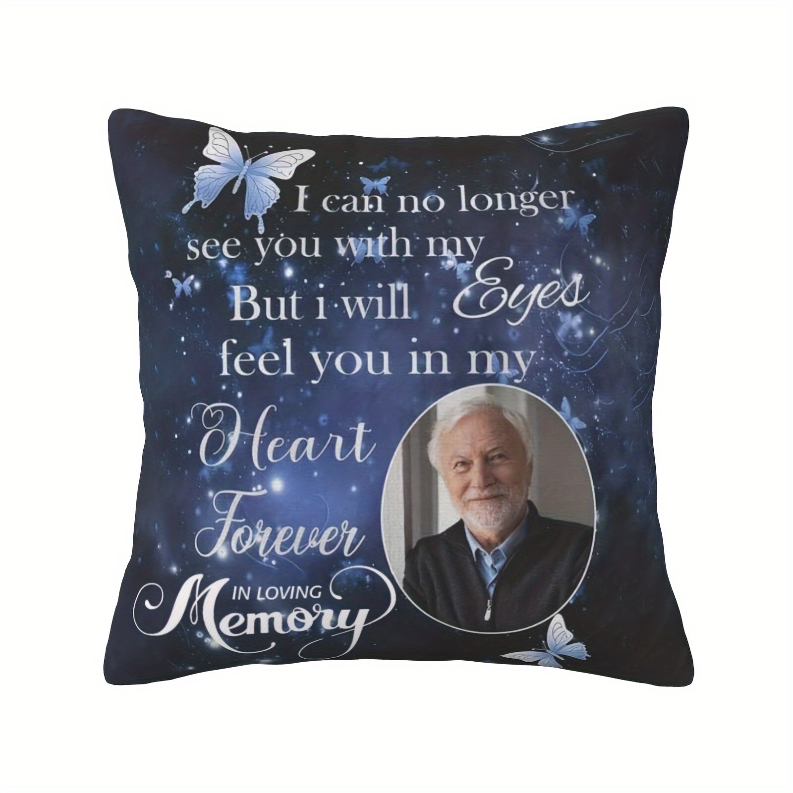 

Custom Photo Pillow - Personalized Memorial Gift For Family, Siblings, Friends - Polyester, Ideal For Home & Sofa Decor (pillow Insert Not Included)