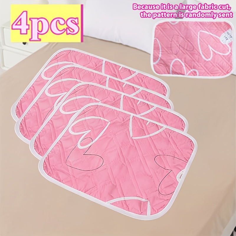 Image of 4pcs Washable Leak Mattress Pad, Suitable For And Pets, Perfect For Menstruation And Home Use, In Sizes And Colors!