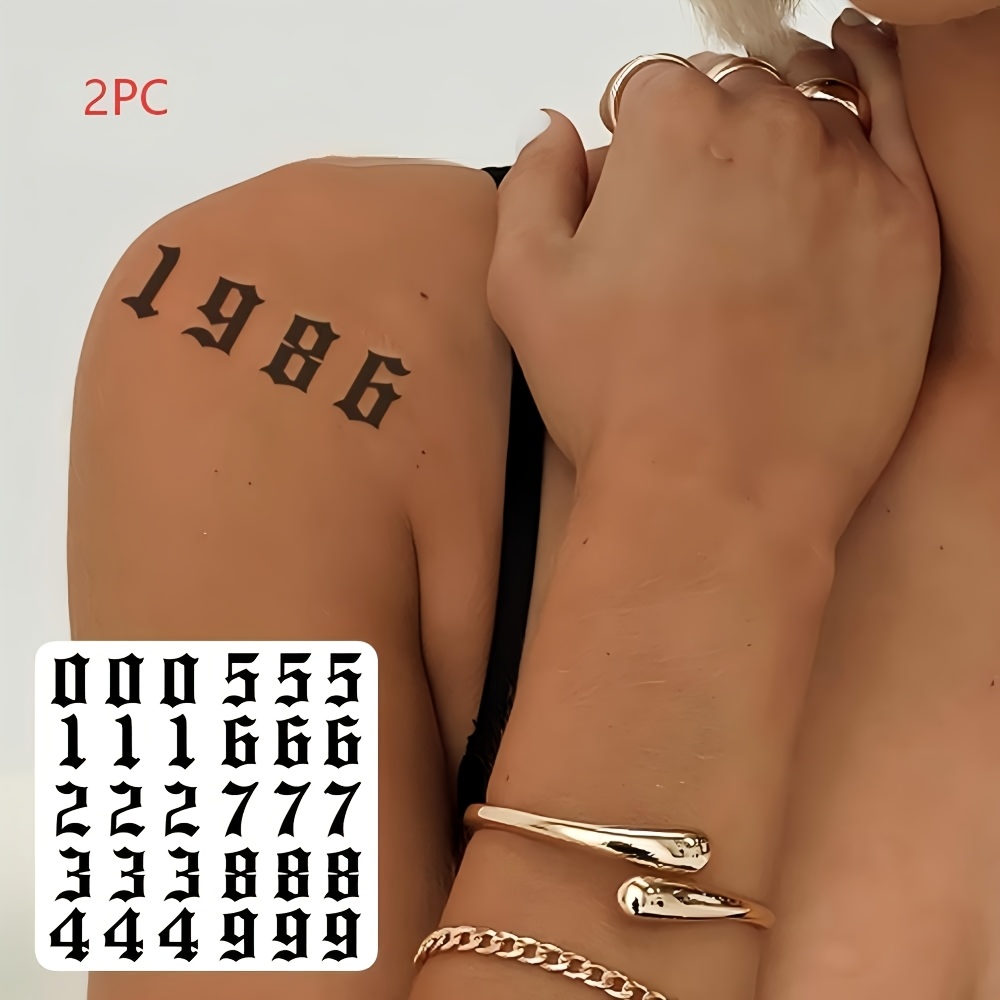 TEMU Digital Temporary Tattoos (2pcs), Universal Hand And Finger Fake Tattoos For Men And Women, Temporary Hand Tattoos, Full-body Tattoos