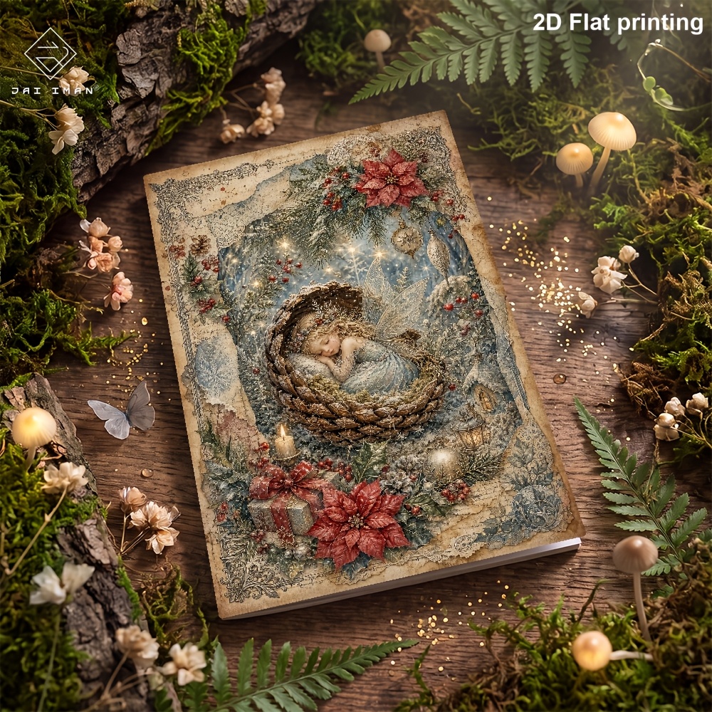 TEMU Jai Iman A5 Size 96pages (different Patterns Innerpage) 2d Flat Floral Fairy Forest In With Style Colorful Composition Notebooks For To-do List