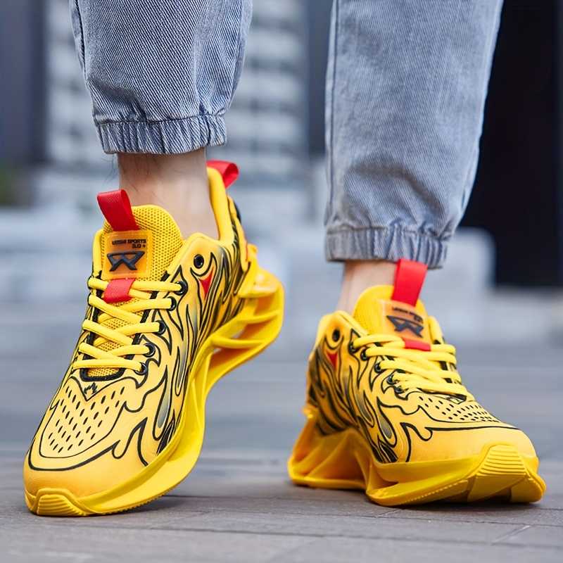 Schoenen Heren Gele Sneakers Heren Heren Sneakers Met Vlammen
