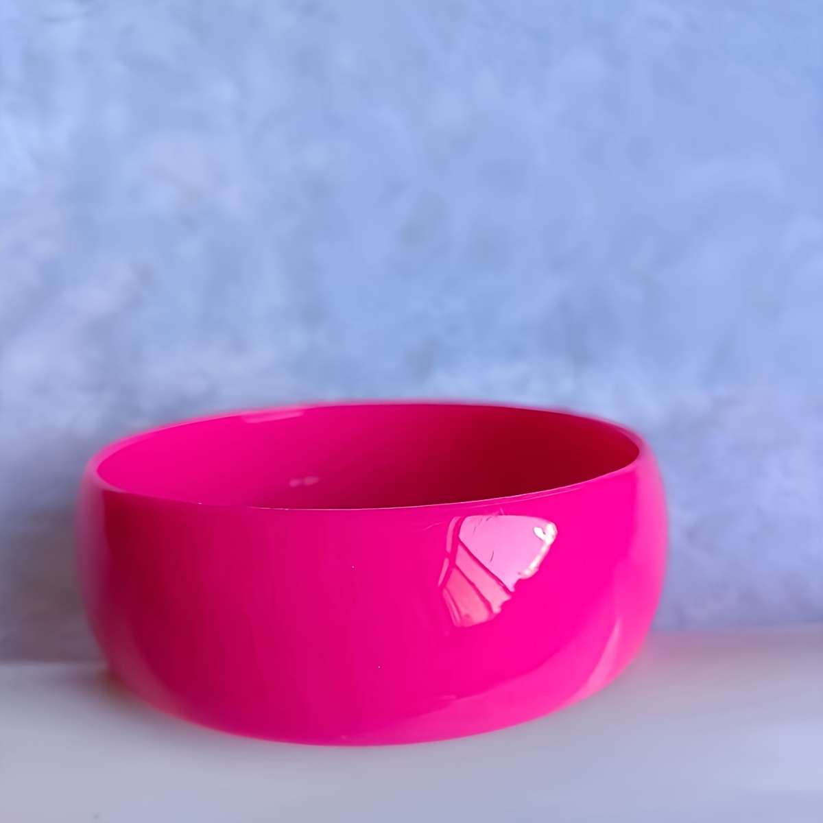 1pc 3cm Fluorescent Acrylic Resin Bracelet Multicolor Candy Vibrant Exaggerated Trendy Fashion
