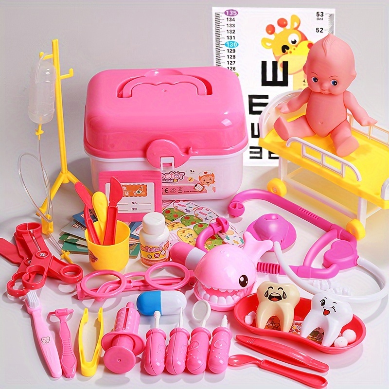 Playset with Stethoscope Educational Role Play Kit Nurse Injection Toys Included Perfect Gift for Boys Girls Ages