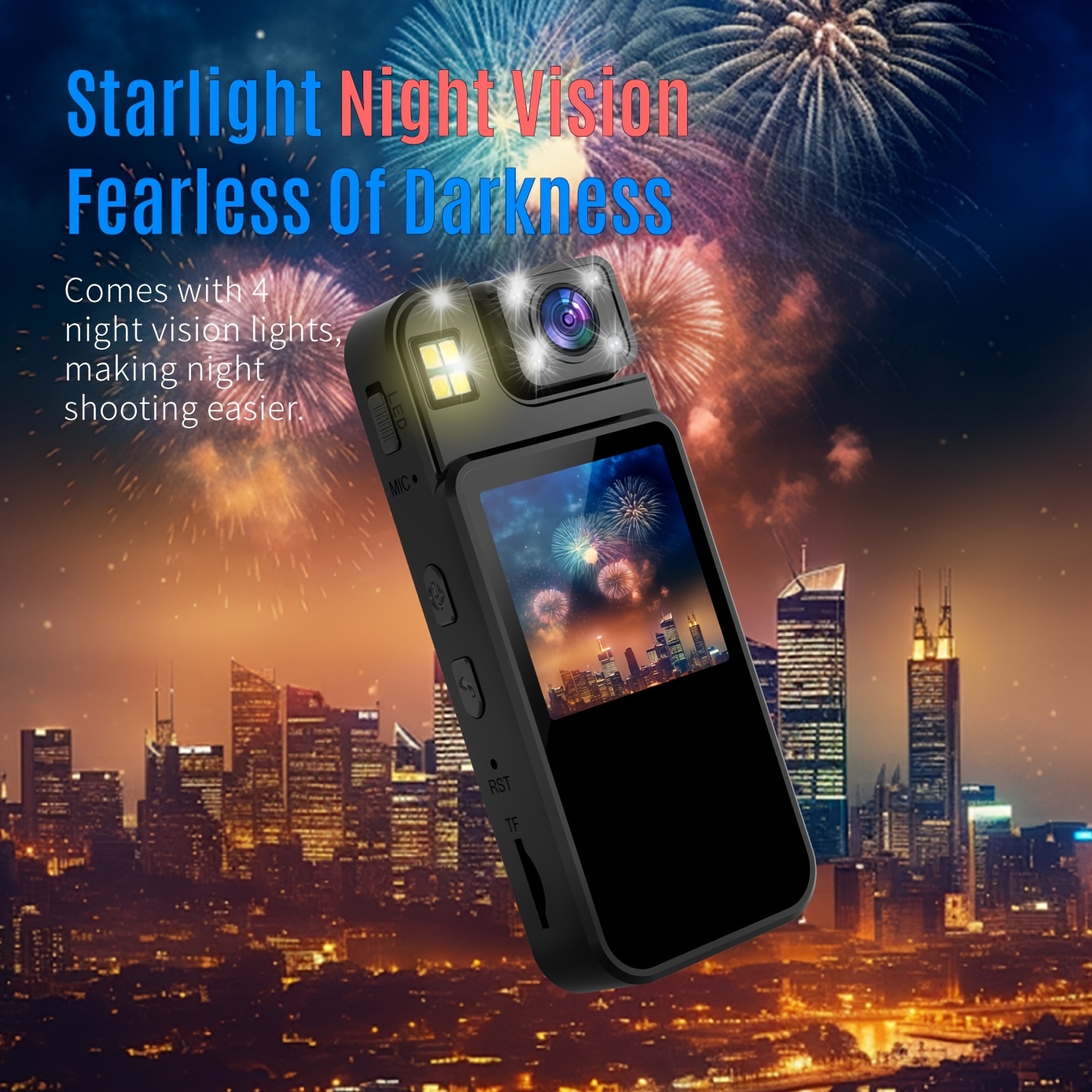 éclairage extérieur  , enregistreur à écran  ,   rotatif 1080p, batterie intégrée avec vision  , portable de poche, enregistreur pour pêche Détails du produit 5